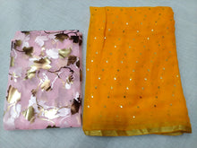Load image into Gallery viewer, Pure Najmin star foil with zari weaving Border saree
