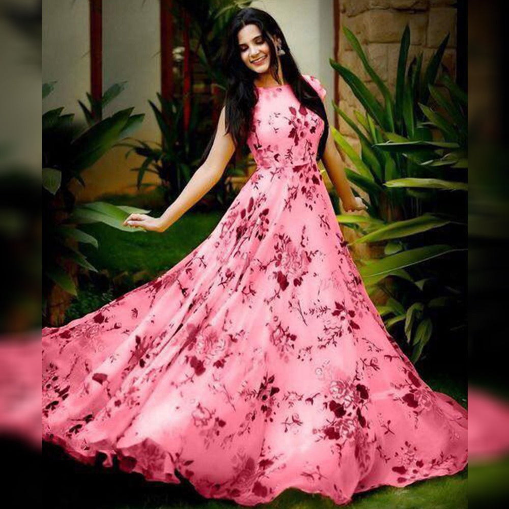 Peach,Purple,Yellow,Light Pink  Satrangi Gown