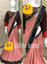 Load image into Gallery viewer, Feel cute in designer wear sarees   Beautiful soft architrave silk fabric
