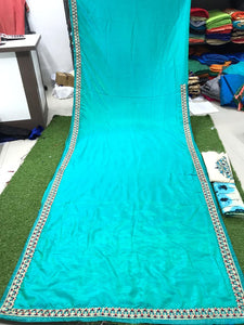SANA SILK WITH EMBROIDERY MULTI BORDER WORK SAREE