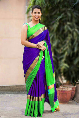 Women’s Cotton Silk Saree With Running Blouse Piece