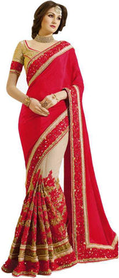 MOSS CHIFFON  PINK PANTHER SAREE