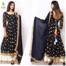 Load image into Gallery viewer, Salwar   fox Georgette full ghera and jari and gold embroidered work