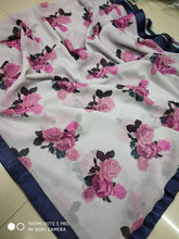 Load image into Gallery viewer, pure Georgette with less border saree