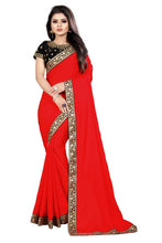 Load image into Gallery viewer, Georgette Bangalori Silk Saree