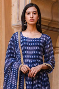 Havvy Masleen febric With palzo  Blue Color Salwar