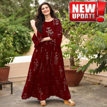 Load image into Gallery viewer, RAYON WITH BLOCK PRINT KURTI