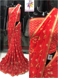 Bhandini Georgette printed saree with Banasri Border