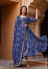 Load image into Gallery viewer, Havvy Masleen febric With palzo  Blue Color Salwar