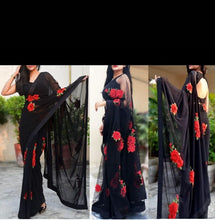 Load image into Gallery viewer, Fox Georgette with Embroidery  Saree