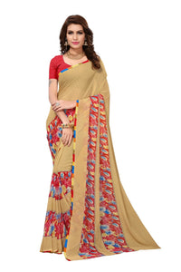 PRESENTS ALL GEORGETTE CREAM  SAREES