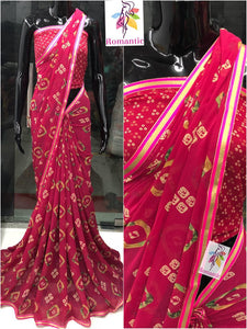Bhandini Georgette printed saree with Banasri Border