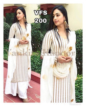 Load image into Gallery viewer, HEAVY KHADI COTTON WITH GOLD PRINT WHITE KURTI