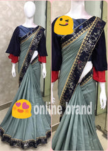 Load image into Gallery viewer, Feel cute in designer wear sarees   Beautiful soft architrave silk fabric
