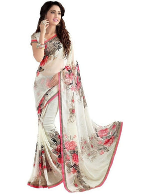 PRESENTS ALL GEORGETTE  WHITE SAREES