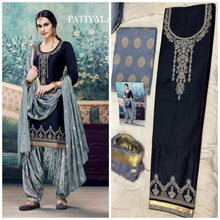 Load image into Gallery viewer, Jacquard Patiyala Satin Cotton with Embroidary Work Salwar