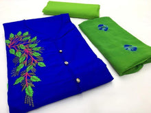Load image into Gallery viewer, Cotton slab embroidered 16 colours Semi Stitched kurti