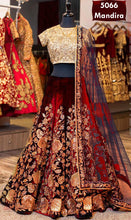 Load image into Gallery viewer, Lehenga Choli velvetlehenga blouse set is adorned with  all-over floral machine embroidery.