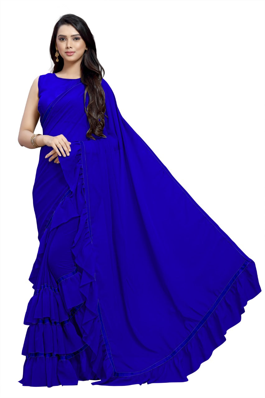 The Ruffle Saree  Georgette