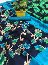 Load image into Gallery viewer, Women&#39;s Flower Printed Bhagalpuri Saree