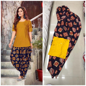 Kurti  Dhoti Reyon Crepe Fancy Design & Printed