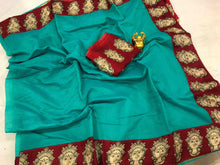 Load image into Gallery viewer, CHANDERI SILK WITH PRINT SAREE