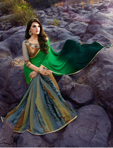 Hand printed sarees multicolor