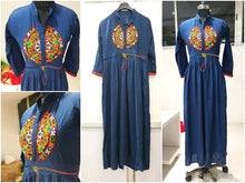 Load image into Gallery viewer, SELFIE STYLE KURTI FULL SLEEVES BLUE COLOR
