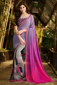Hand printed sarees multicolor