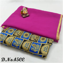 Load image into Gallery viewer, Georgette with Beautiful foil Patti saree