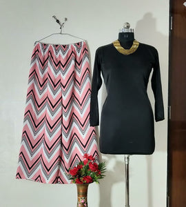 GOOD QUALITY HEAVY LYCRA STACHEBAL TOP WITH BEAUTIFUL FULLY STITCHED CREPE SILK PLAZZO