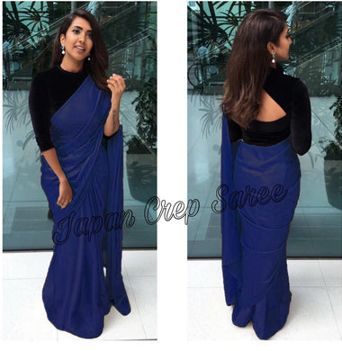 New Bollywood Hit Design  Heavy Japan Satin Crepe  saree