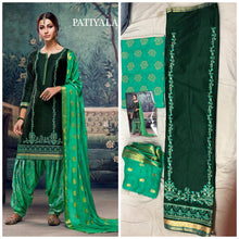 Load image into Gallery viewer, Jacquard Patiyala Satin Cotton with Embroidary Work Salwar