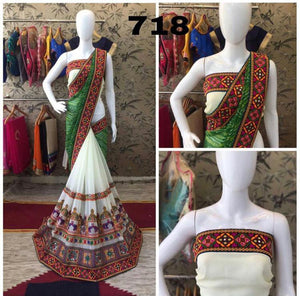 Georgette  with real mirror  saree