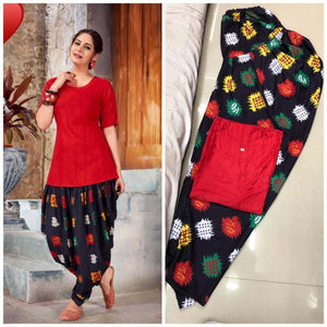 Kurti  Dhoti Reyon Crepe Fancy Design & Printed