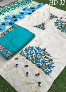 SANA SILK WITH EMBROIDERY MULTI BORDER WORK SAREE