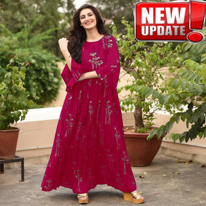 RAYON WITH BLOCK PRINT KURTI