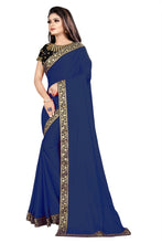 Load image into Gallery viewer, Georgette Bangalori Silk Saree