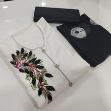 Load image into Gallery viewer, Cotton slab embroidered 16 colours Semi Stitched kurti