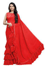 Load image into Gallery viewer, The Ruffle Saree  Georgette