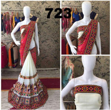 Load image into Gallery viewer, Georgette  with real mirror  saree