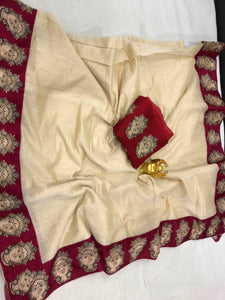 CHANDERI SILK WITH PRINT SAREE