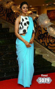 satin saree with Japan Digital Print blouse 10colors
