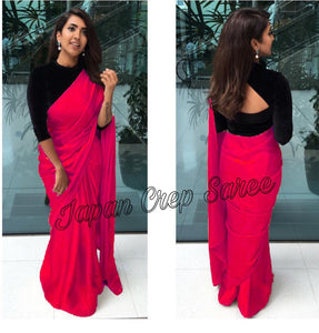 New Bollywood Hit Design  Heavy Japan Satin Crepe  saree