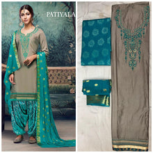 Load image into Gallery viewer, Jacquard Patiyala Satin Cotton with Embroidary Work Salwar