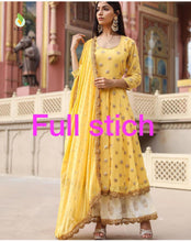 Load image into Gallery viewer, Salwar   fox Georgette full ghera and jari and gold embroidered work