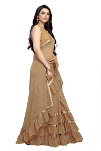 The Ruffle Saree  Georgette