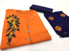 Load image into Gallery viewer, Cotton slab embroidered 16 colours Semi Stitched kurti