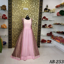 Load image into Gallery viewer, Madhuri Pink Villa Gown (Semi-Stitch)