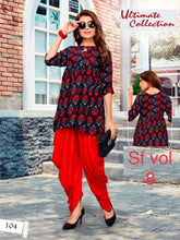 Load image into Gallery viewer, Kurti Dhoti  Reyon printe